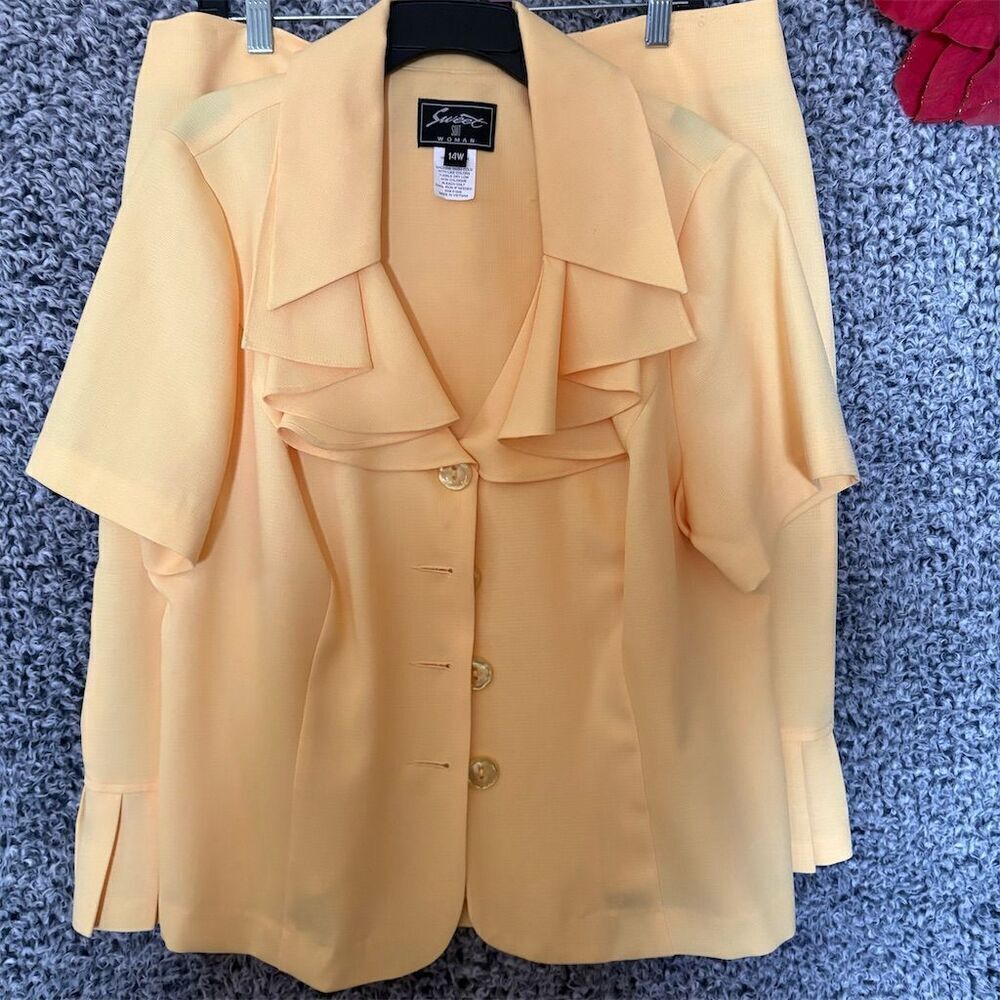 SAY WHAT Women's Plus Size 14 Yellow 2-Piece Set Top & Skirt Casual